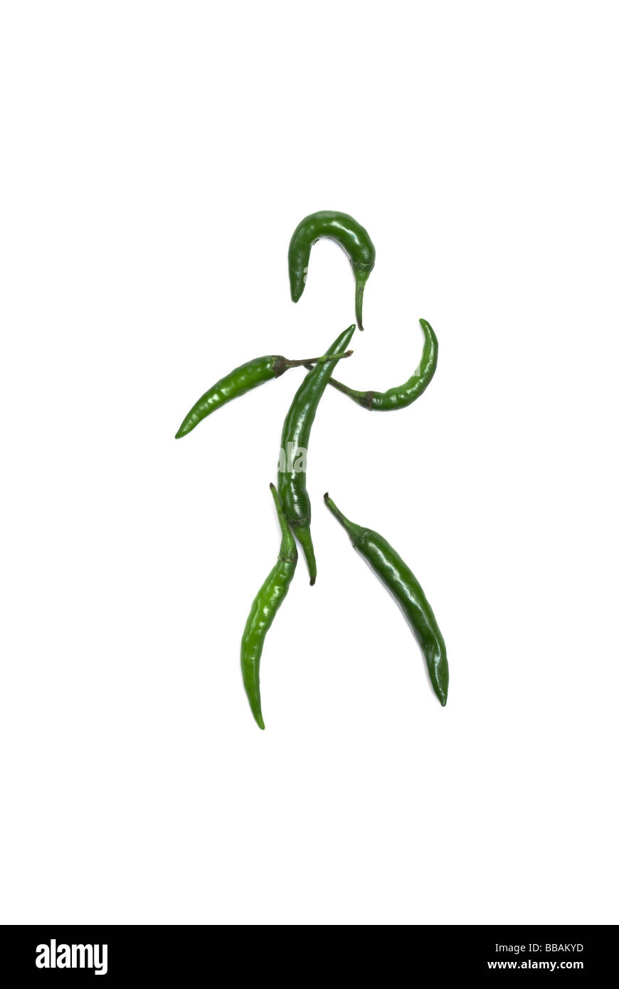 Figura umana creata da chilis Foto Stock