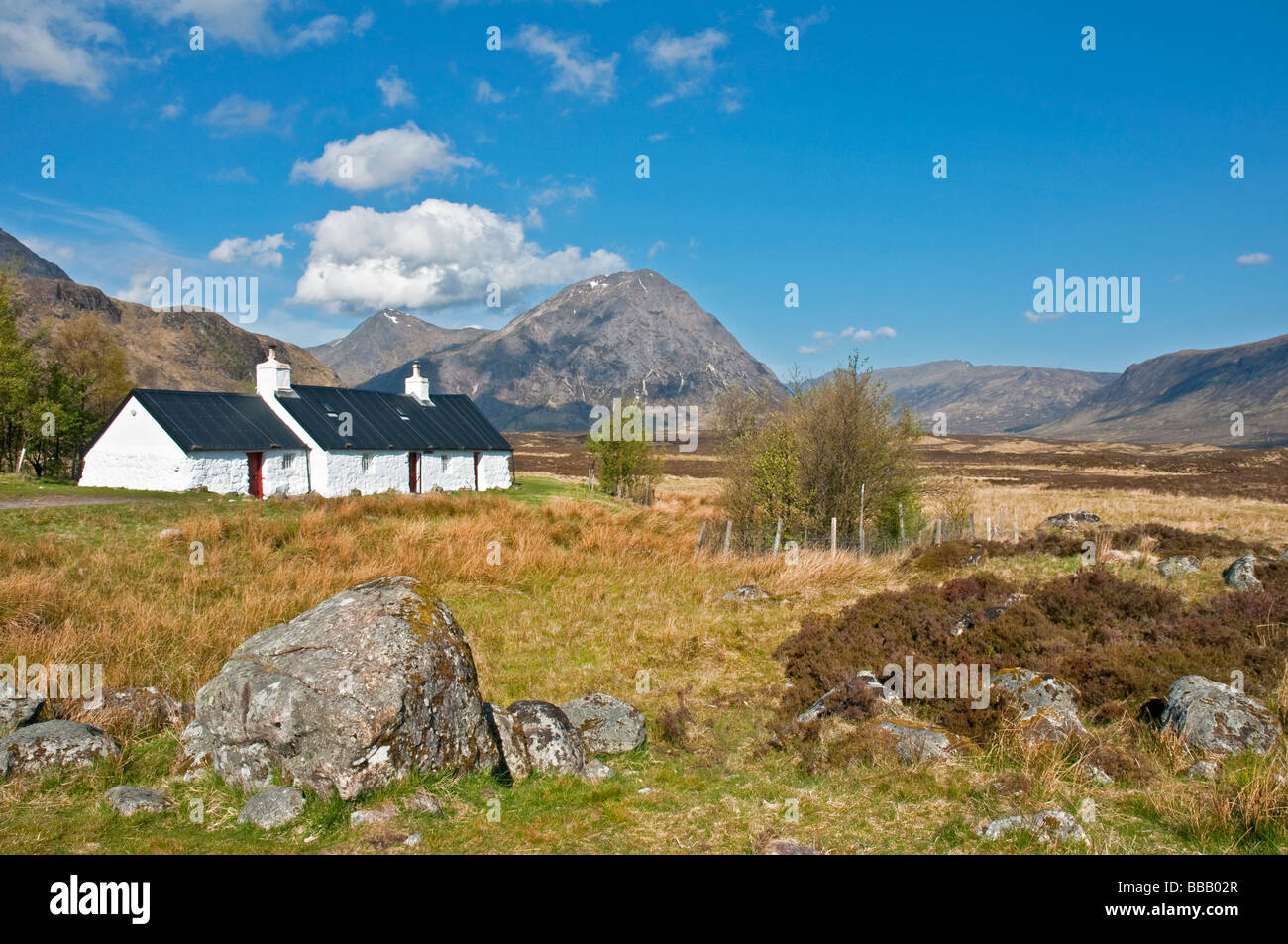 Black Rock Cottage Glencoe Highland Scozia Scotland Foto Stock