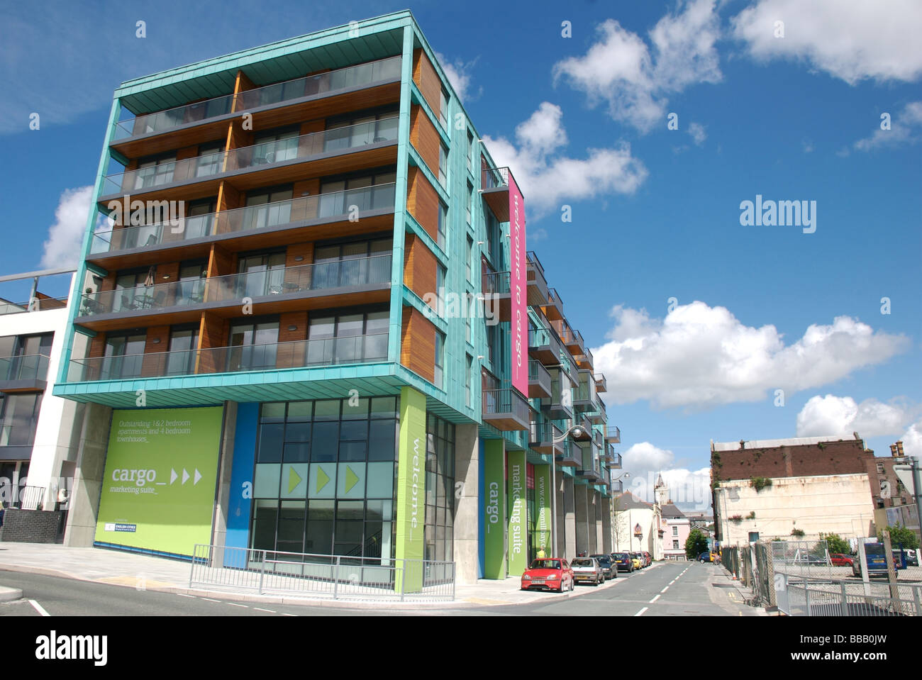 Il nuovo carico lo sviluppo di proprietà, Millbay, Plymouth, Devon, Regno Unito Foto Stock