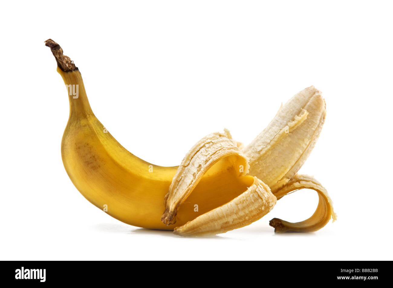 Banana isolato su bianco Foto Stock