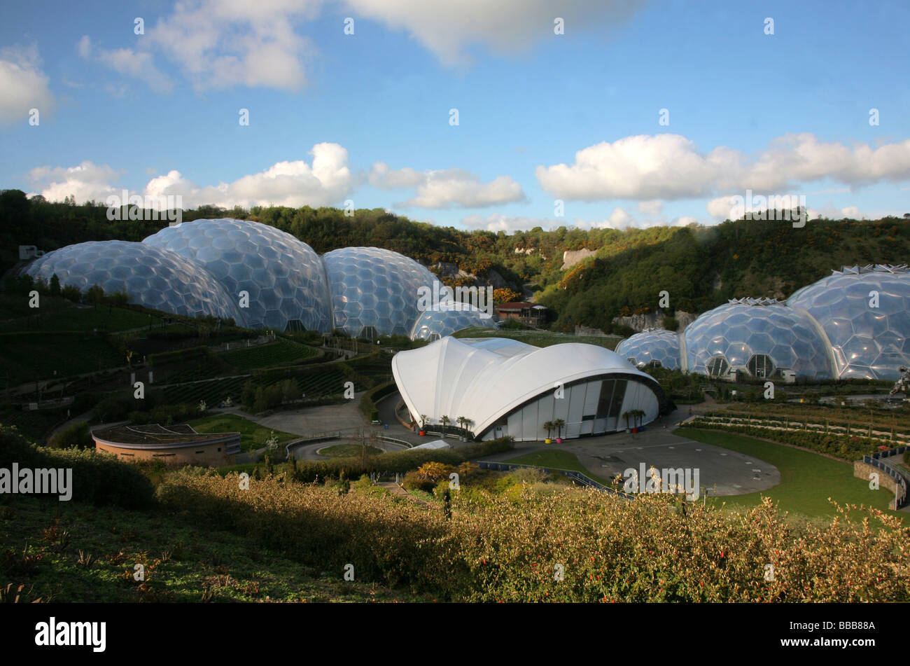 Progetto Eden, vicino a St Austell, Cornwall, Inghilterra, Regno Unito. Foto Stock