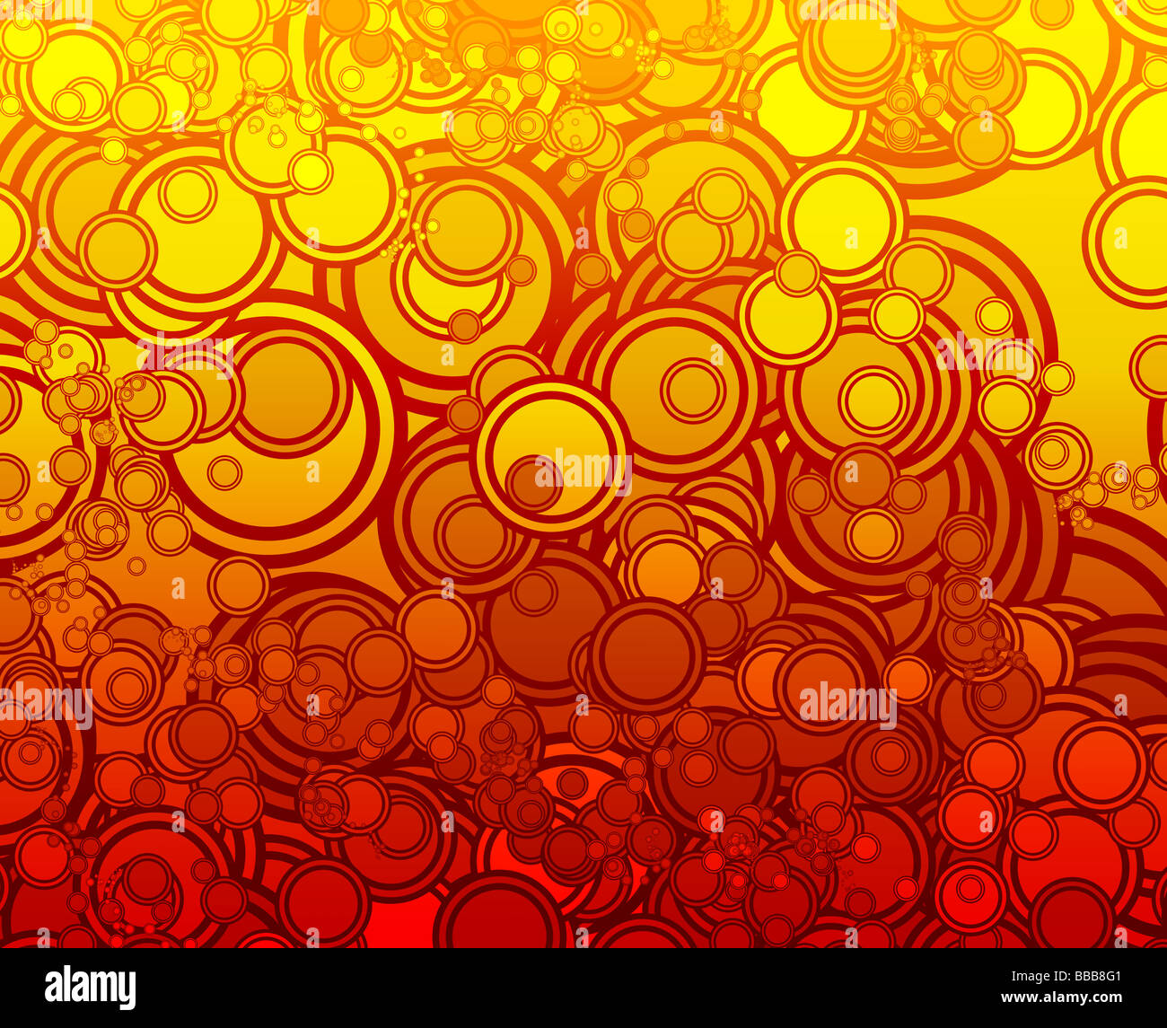 Retrò psichedelico astratto cerchio multicolore design pattern Foto Stock