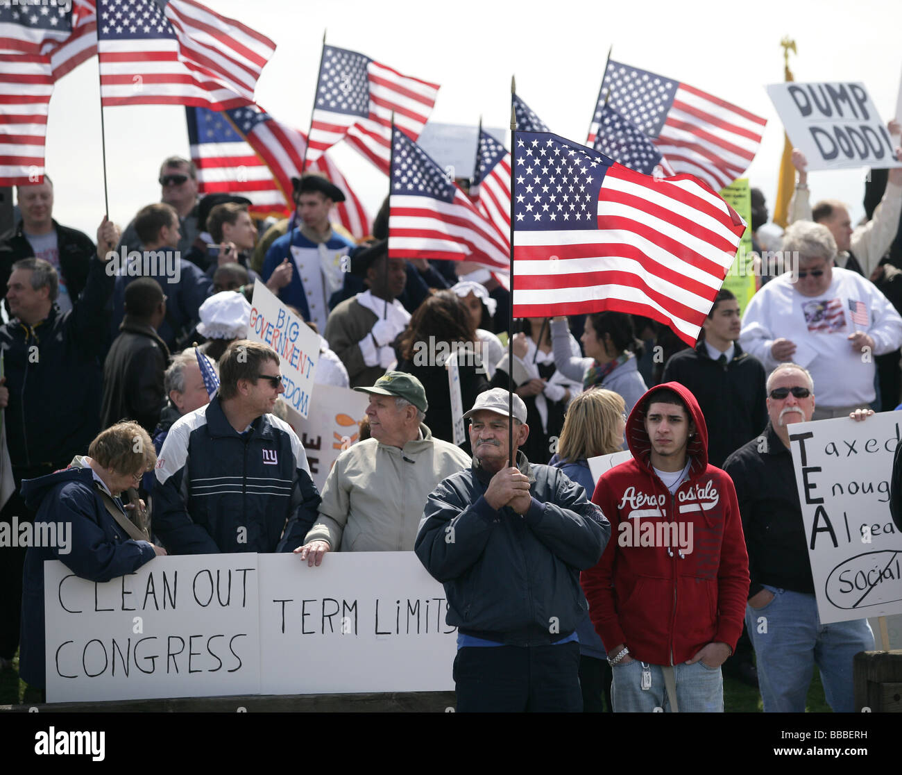 "Tea Party' imposizione protesta in New Haven Connecticut USA Foto Stock