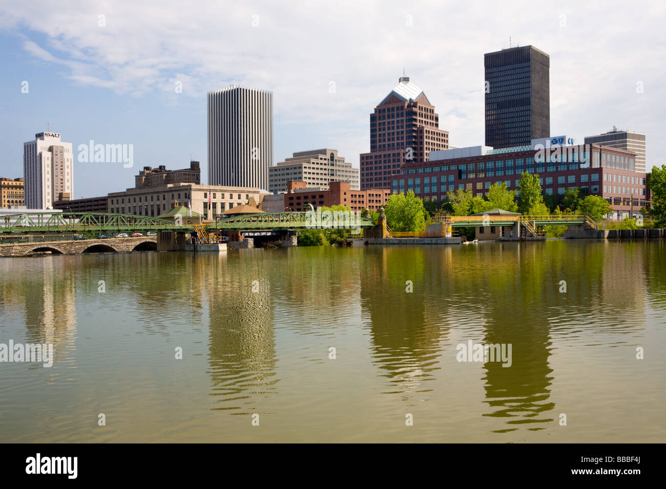 Skyline di Rochester New York Contea di Monroe Regione dei Laghi Finger Foto Stock