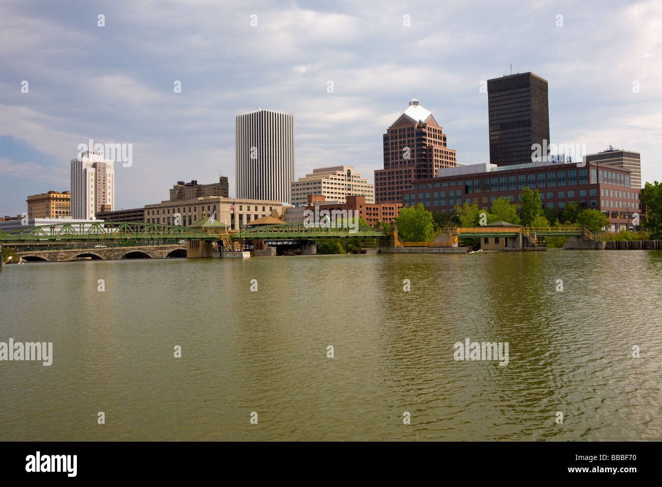Skyline di Rochester New York Contea di Monroe Regione dei Laghi Finger Foto Stock