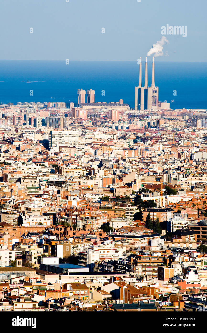 Barcelona city panoramica Foto Stock