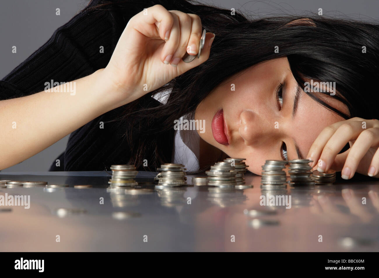 conta monete Foto Stock