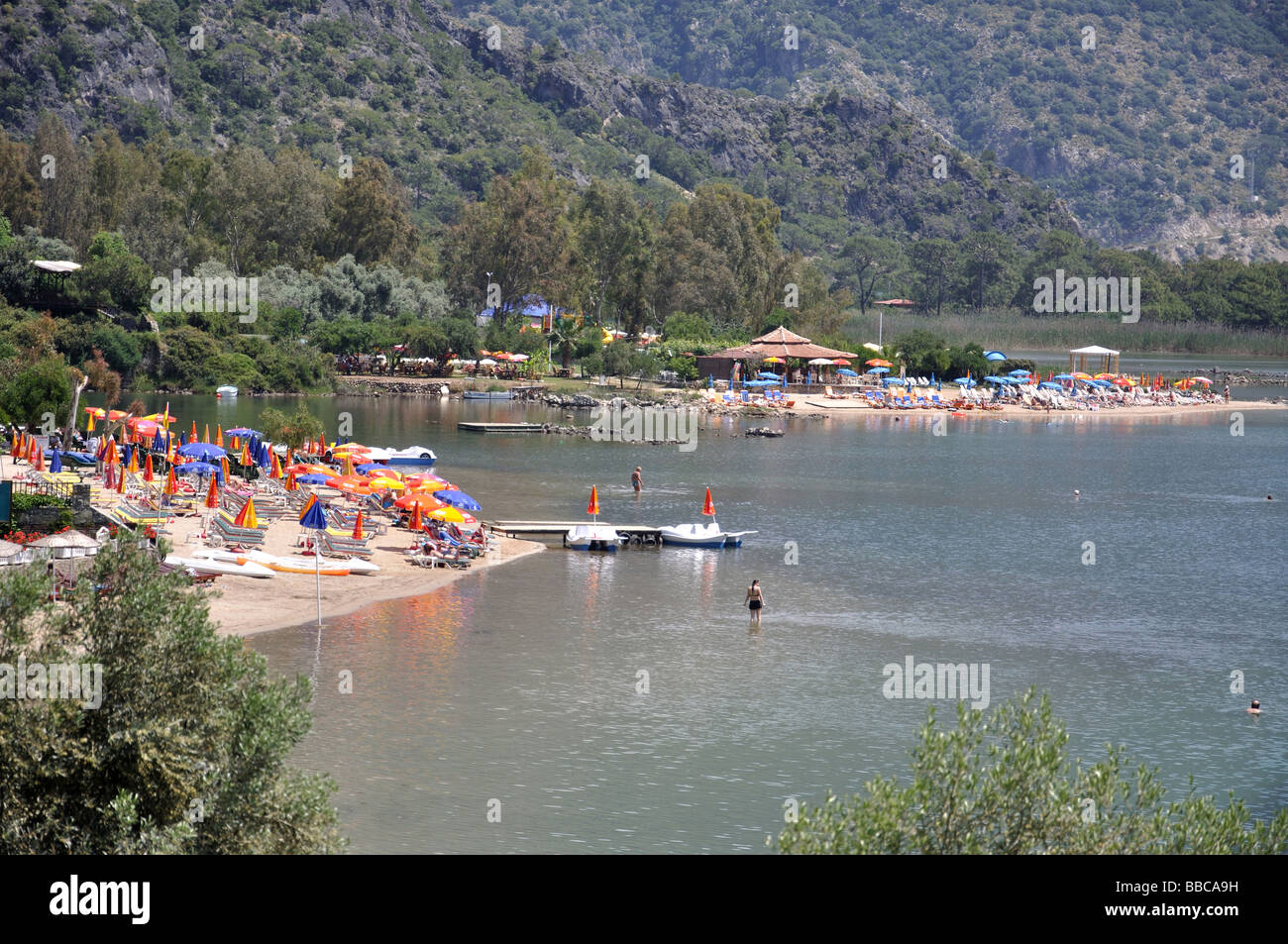 Blue Lagoon Beach, Oludeniz, provincia di Mugla, Repubblica di Türkiye Foto Stock