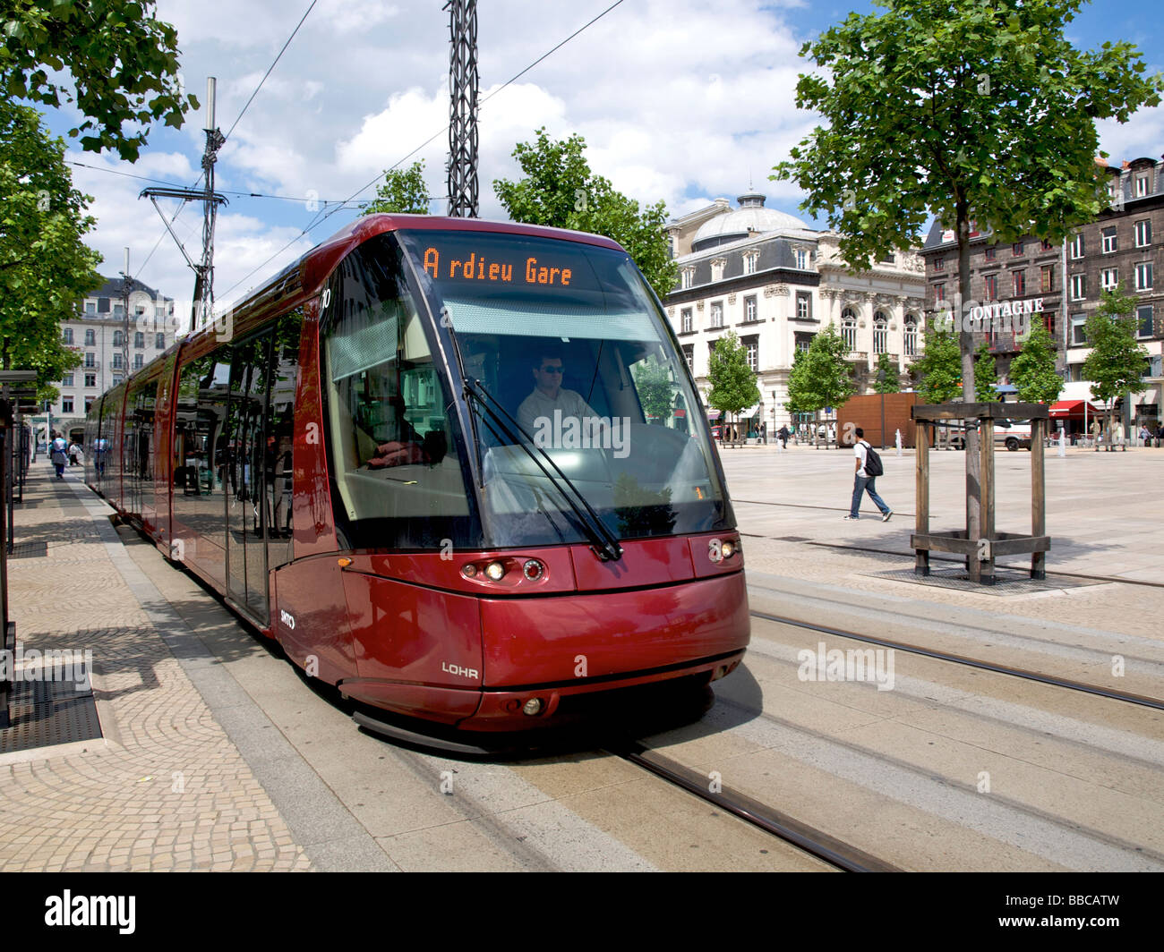 Il tram a Clermont Ferrand, Auvergne, Francia Foto Stock