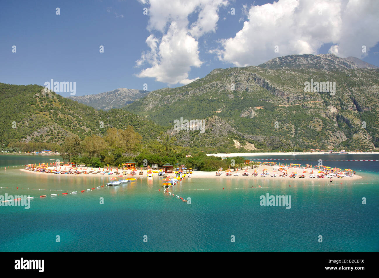 Blue Lagoon Beach, Oludeniz, provincia di Mugla, Repubblica di Türkiye Foto Stock