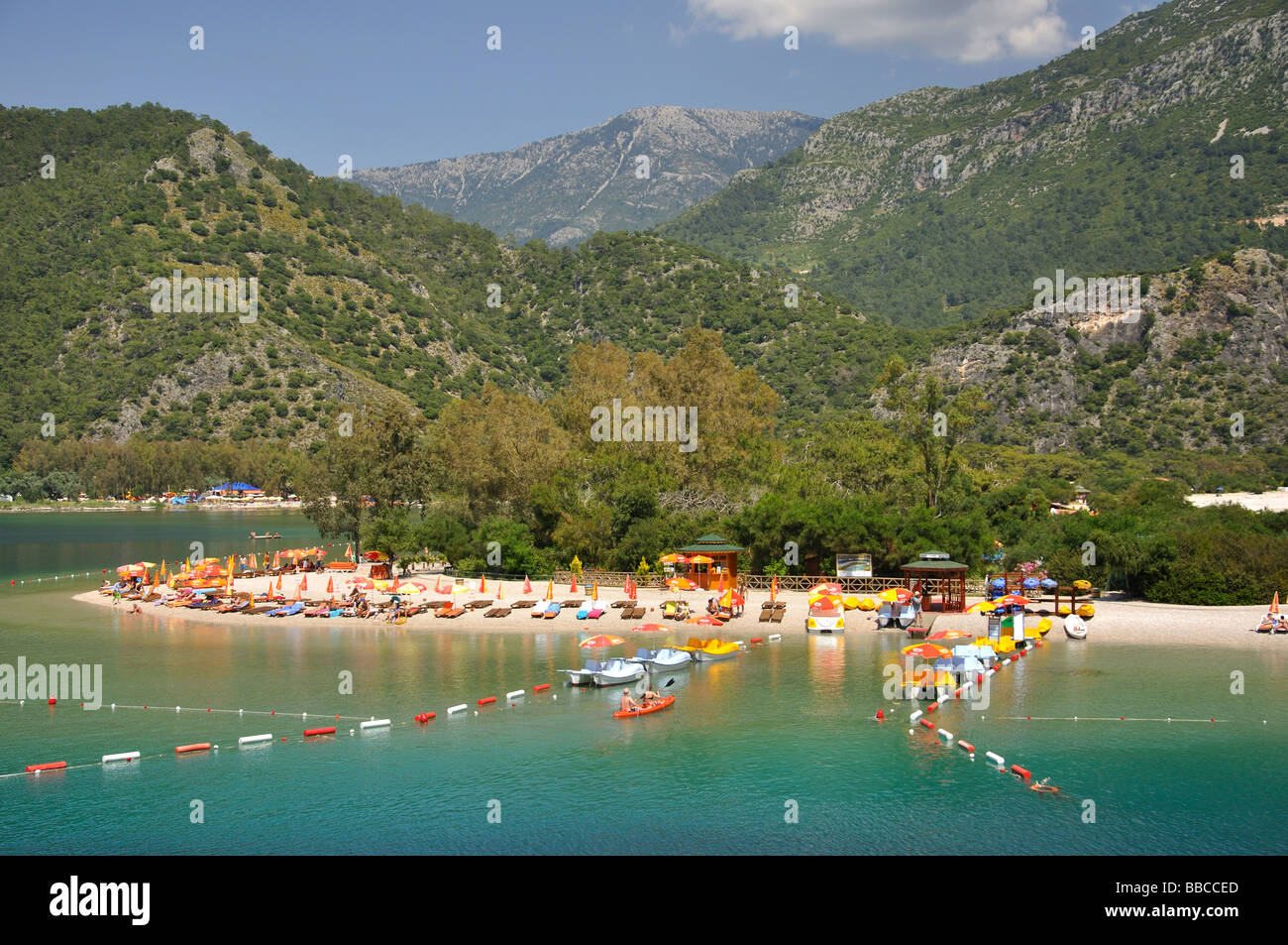 Blue Lagoon Beach, Oludeniz, provincia di Mugla, Repubblica di Türkiye Foto Stock