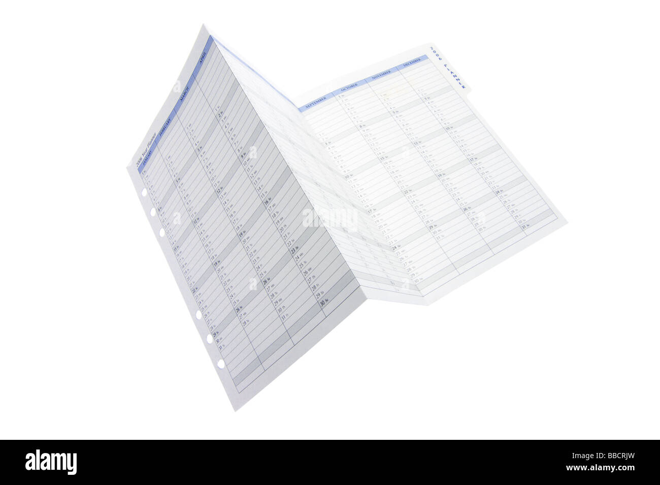Pianificatore di giorno calendario Foto Stock
