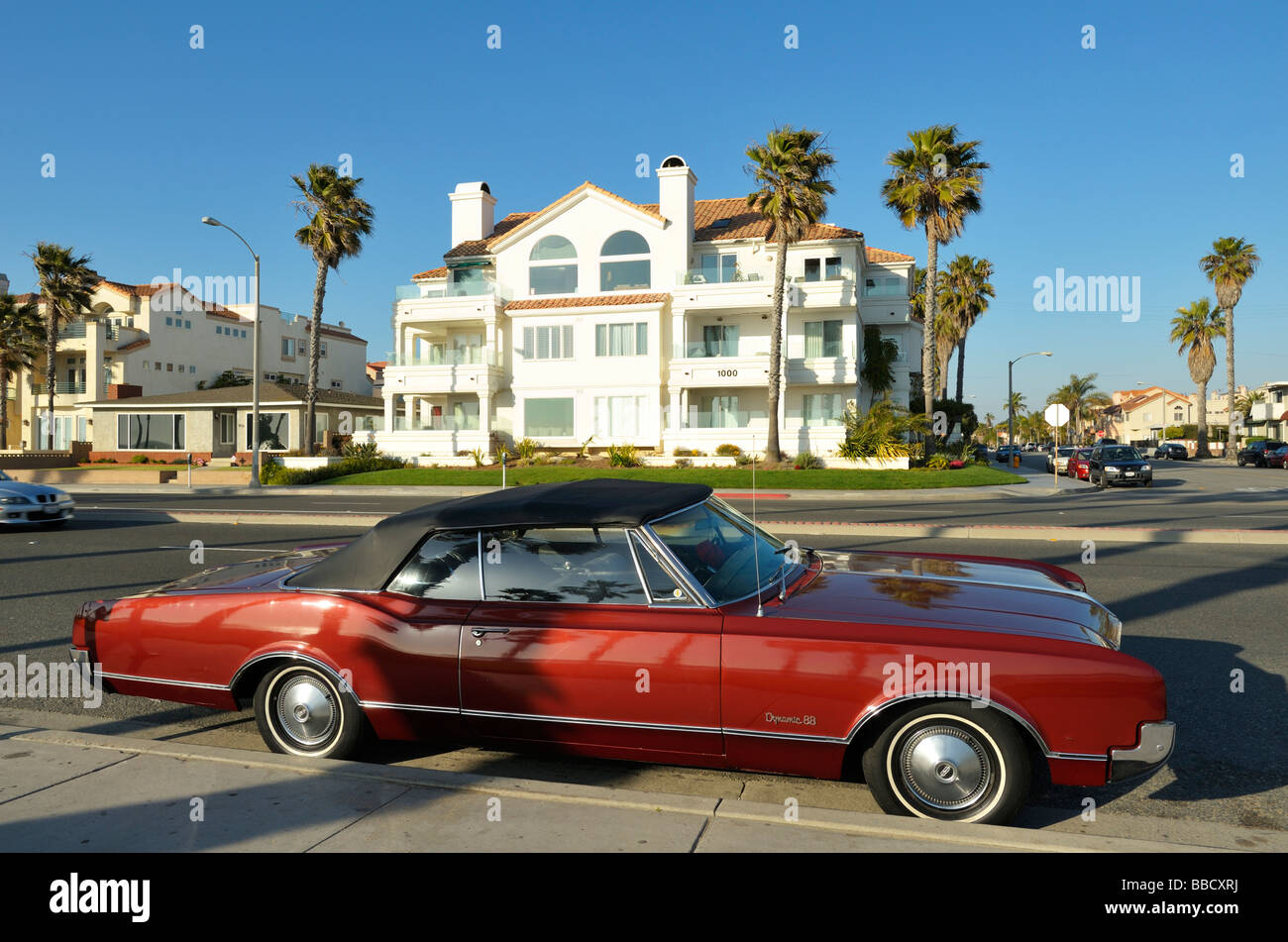 Crociera Red vintage presso il Waterfront, Huntington Beach, California Foto Stock