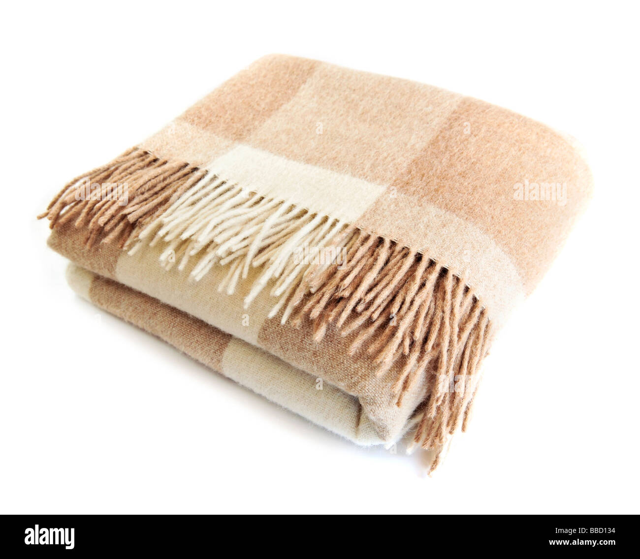 Caldo e morbido piegato lana di alpaca coperta con frangia Foto Stock