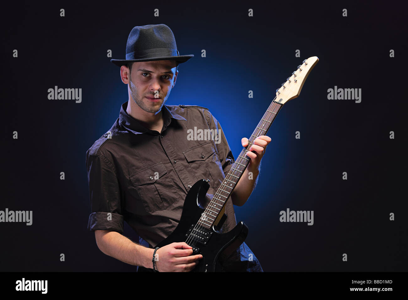 Giocatore di chitarra Foto Stock