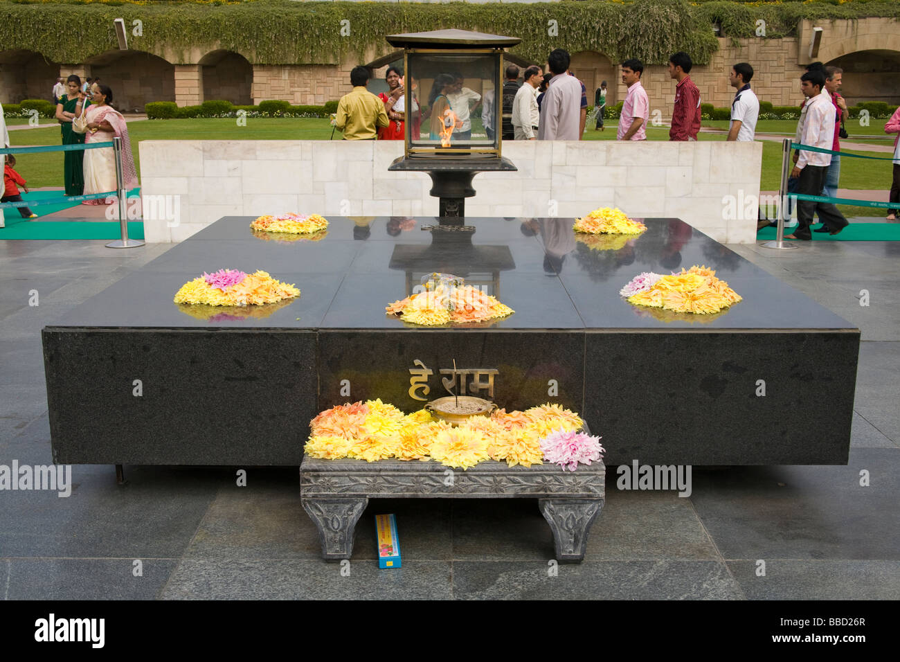 Raj Ghat Memorial al Mahatma Gandhi, New Delhi, Delhi, India Foto Stock