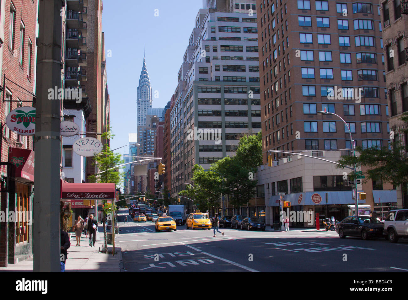 Lexington Avenue e il Chrysler Building, New York NY USA Foto Stock