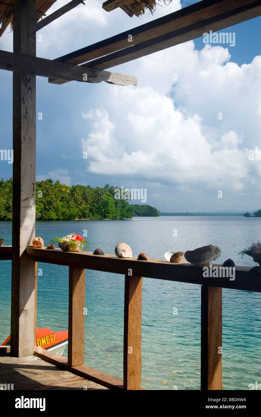 Matikuri Lodge, Marovo Lagoon, Isole Salomone Foto Stock