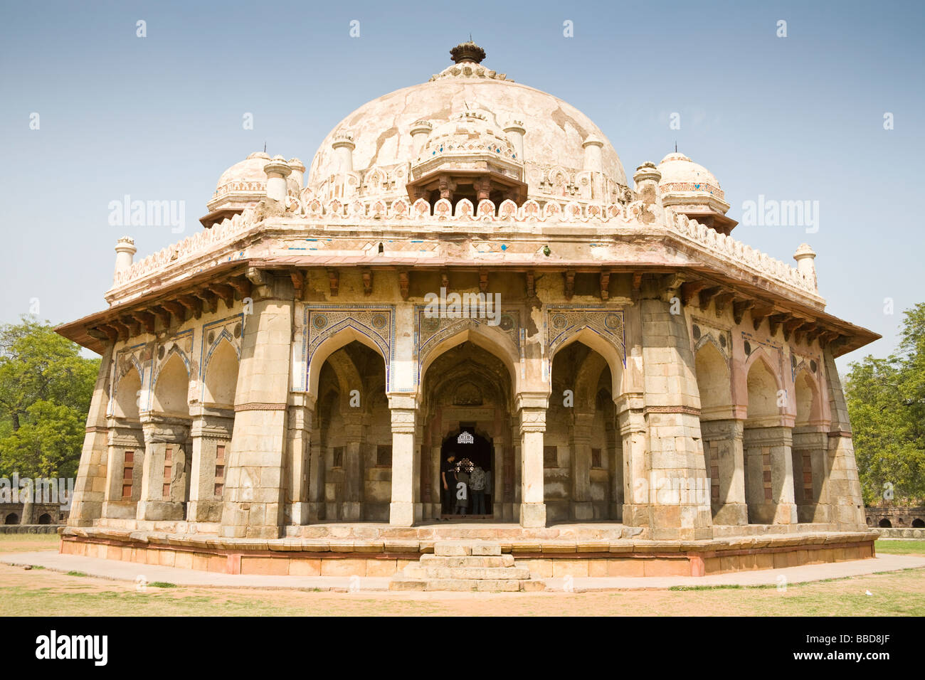 Tomba ottagonale di Isa Khan Niyazi, vicino a la tomba di Humayun, New Delhi, Delhi, India Foto Stock