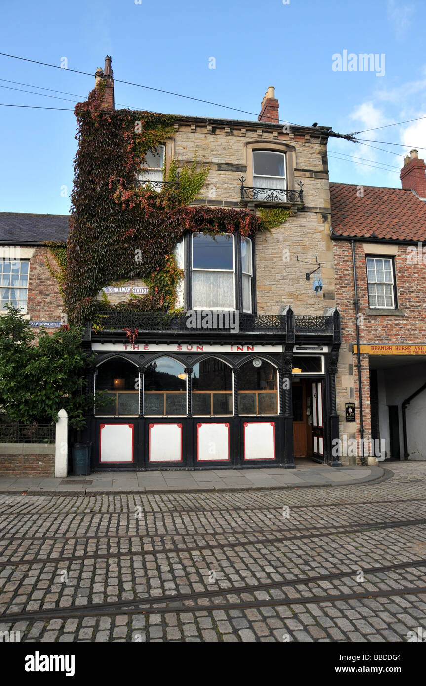Pub inglese Sun Inn a Beamish County Durham Regno Unito Foto Stock