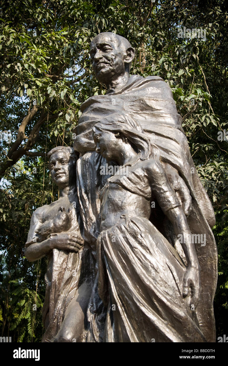 Statua del Mahatma Gandhi, presso il Gandhi Smriti, 5 Tees Gennaio Marg, New Delhi, Delhi, India Foto Stock