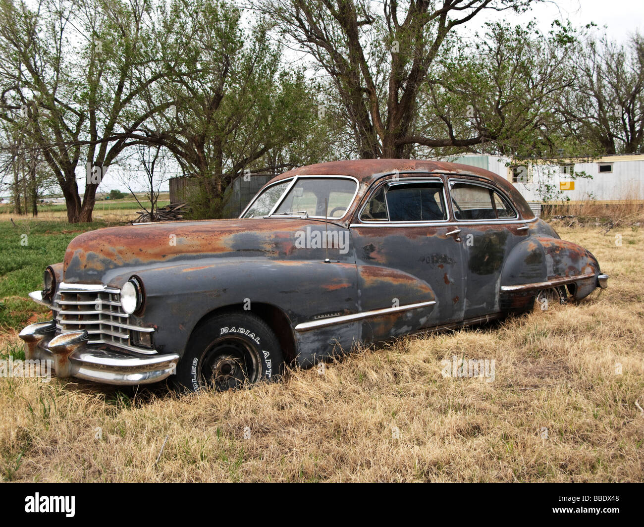 Auto abbandonate sul percorso 66, Texas Foto Stock
