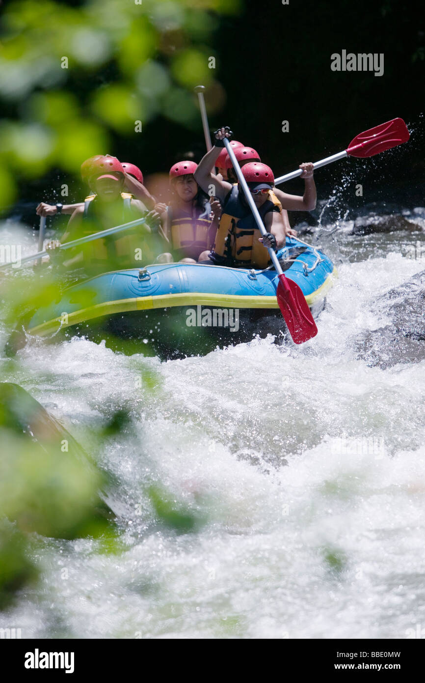 White water rafting in Bali, Indonesia. Foto Stock
