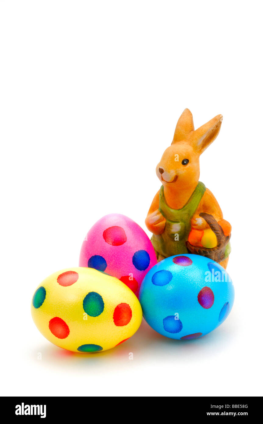 Porcellana uova di Pasqua, immagine simbolica per la Pasqua Foto Stock