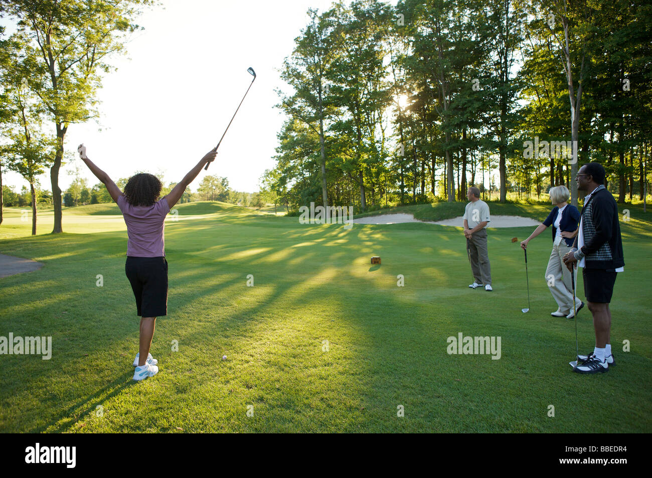 Amici per giocare a golf, Burlington, Ontario, Canada Foto Stock