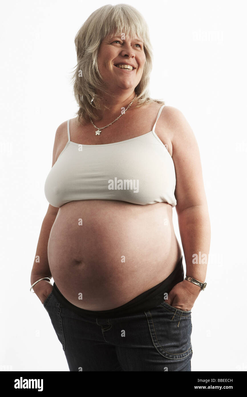 Ritratto di donna in stato di gravidanza Foto Stock