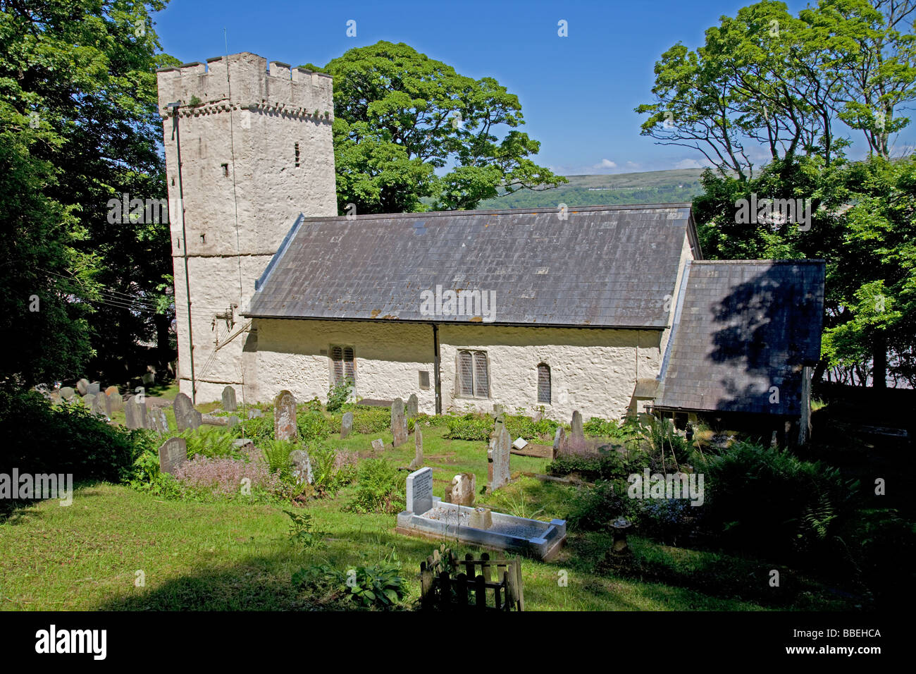 St Illtyd chiesa Oxwich Bay Gower South Wales UK Foto Stock