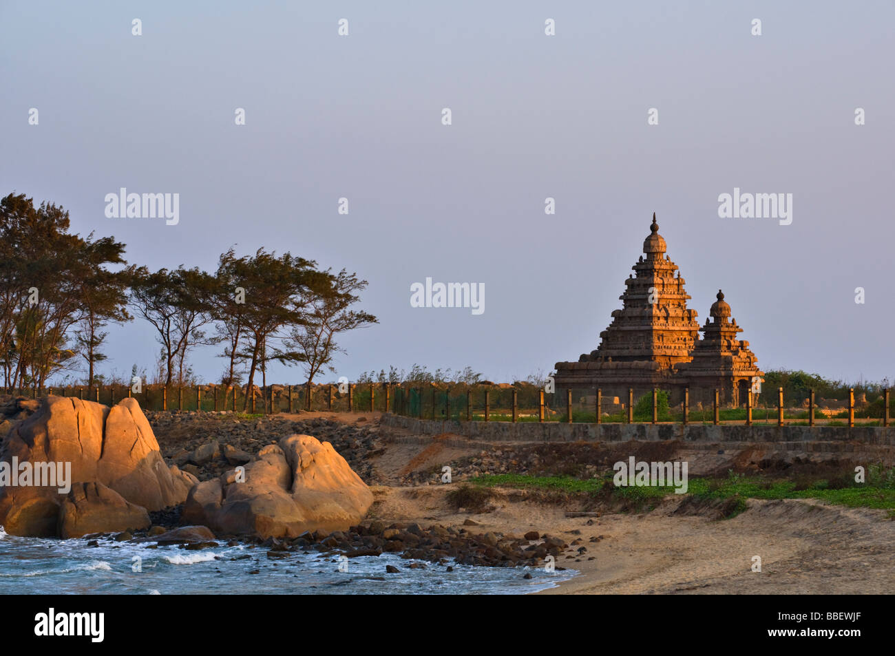 Tempio Shore Mahabalipuram Tamil Nadu India Foto Stock
