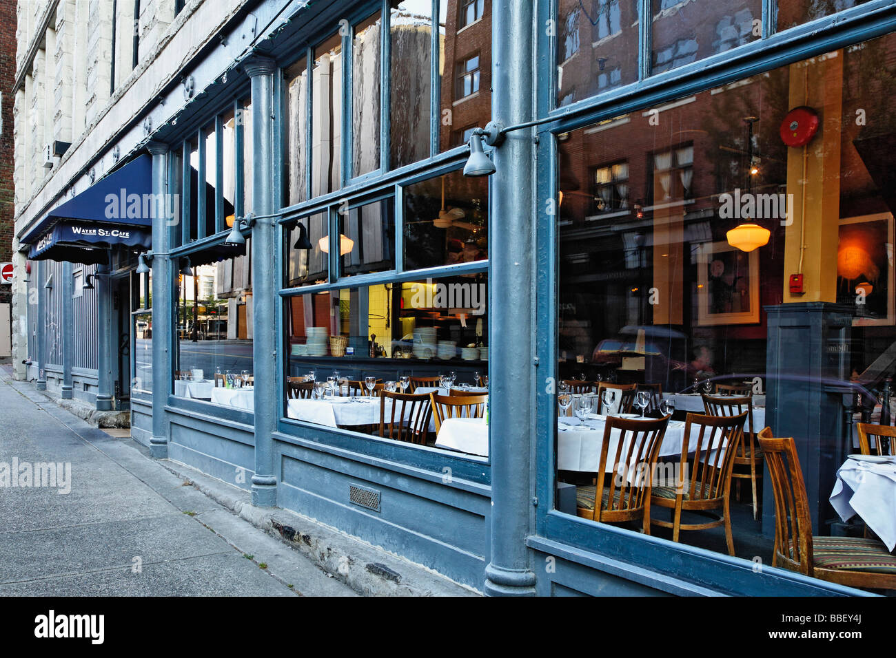 Ristorante nel quartiere Gastown di Vancouver British Columbia Canada Foto Stock