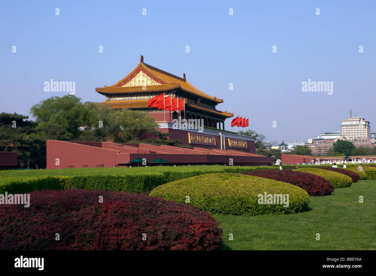 Porta di Tiananmen, la porta della pace celeste, è visto a Pechino in Cina Foto Stock