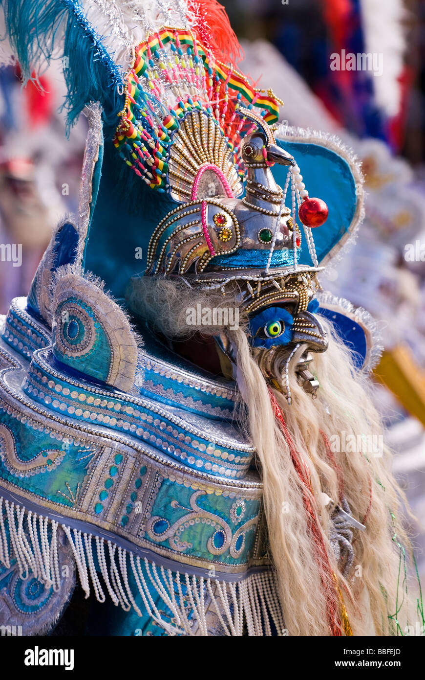 Un Moreno Dancer nel carnevale di Oruro, Bolivia Foto Stock