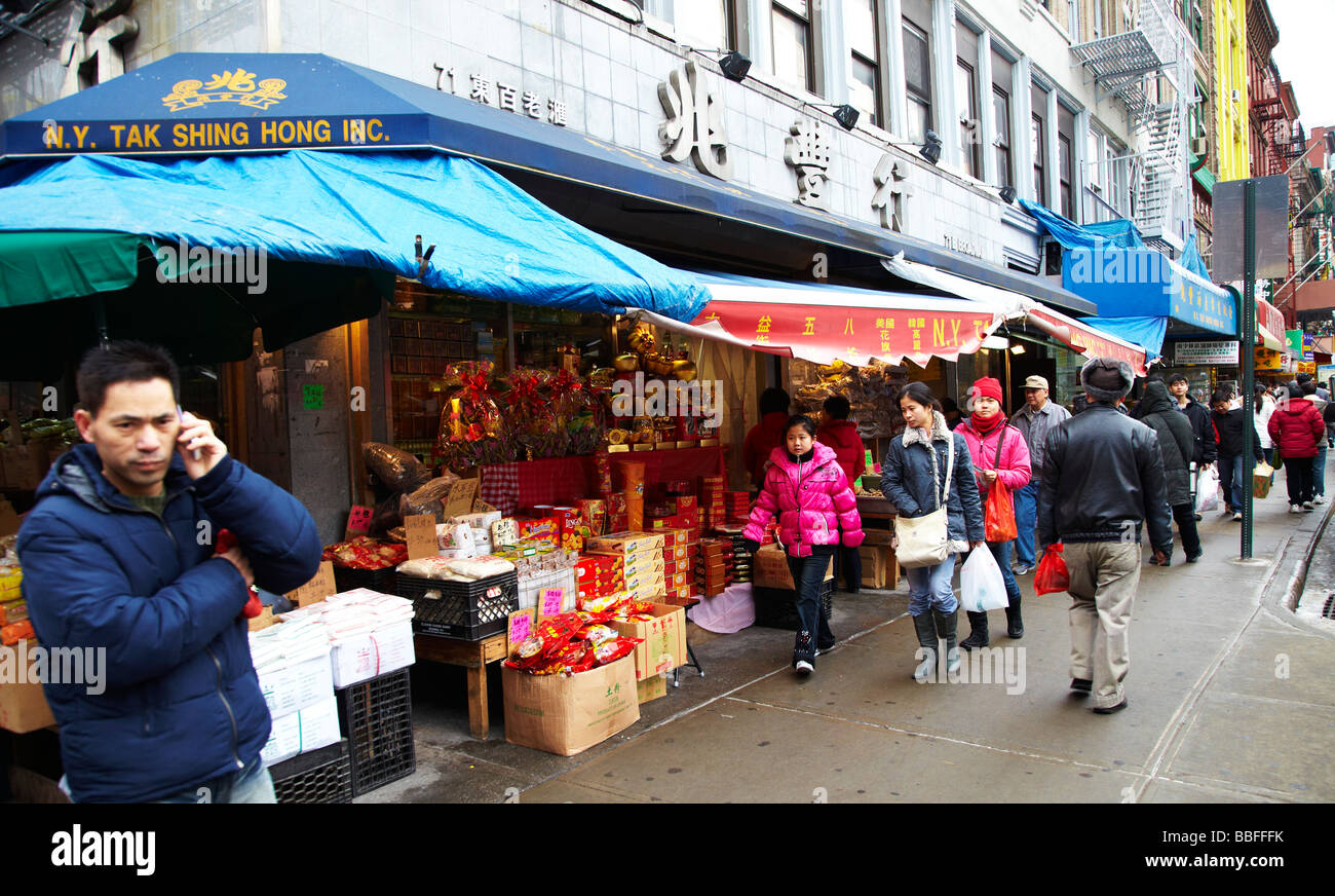 Scena di strada, Chinatown, New York Foto Stock