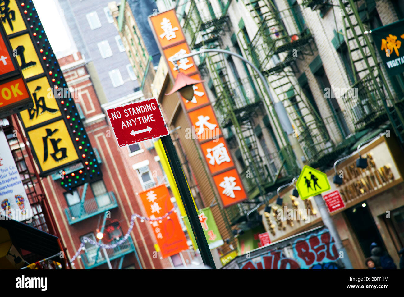 Scena di strada, Chinatown, New York Foto Stock