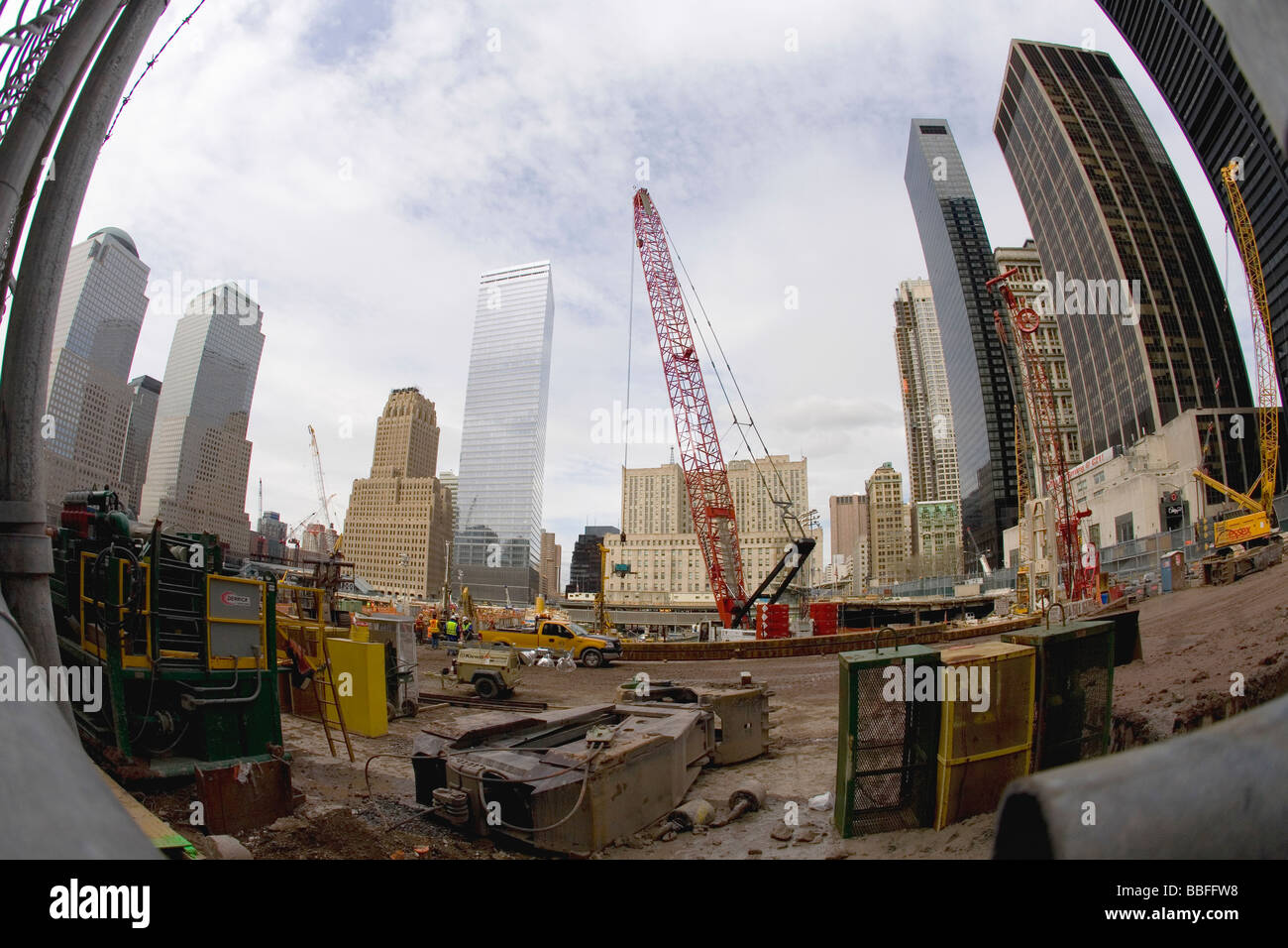 Il Ground Zero di Manhattan il futuro cantiere della torre libera la parte inferiore di Manhattan New York City Stati Uniti d'America N Foto Stock