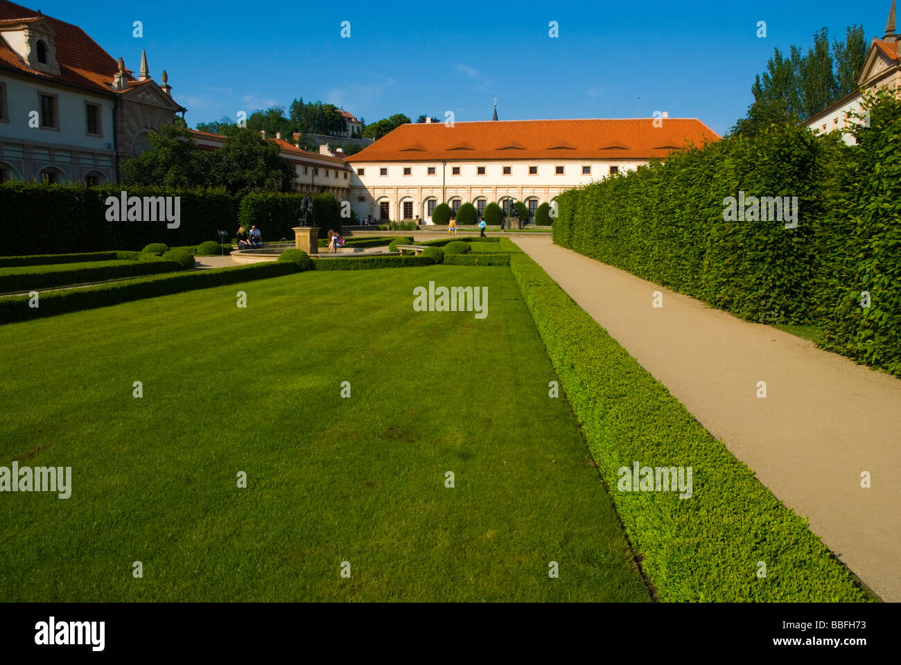 Zahrada Valdstenjnska Wallenstein garden in Mala Strana di Praga Repubblica Ceca Europa Foto Stock