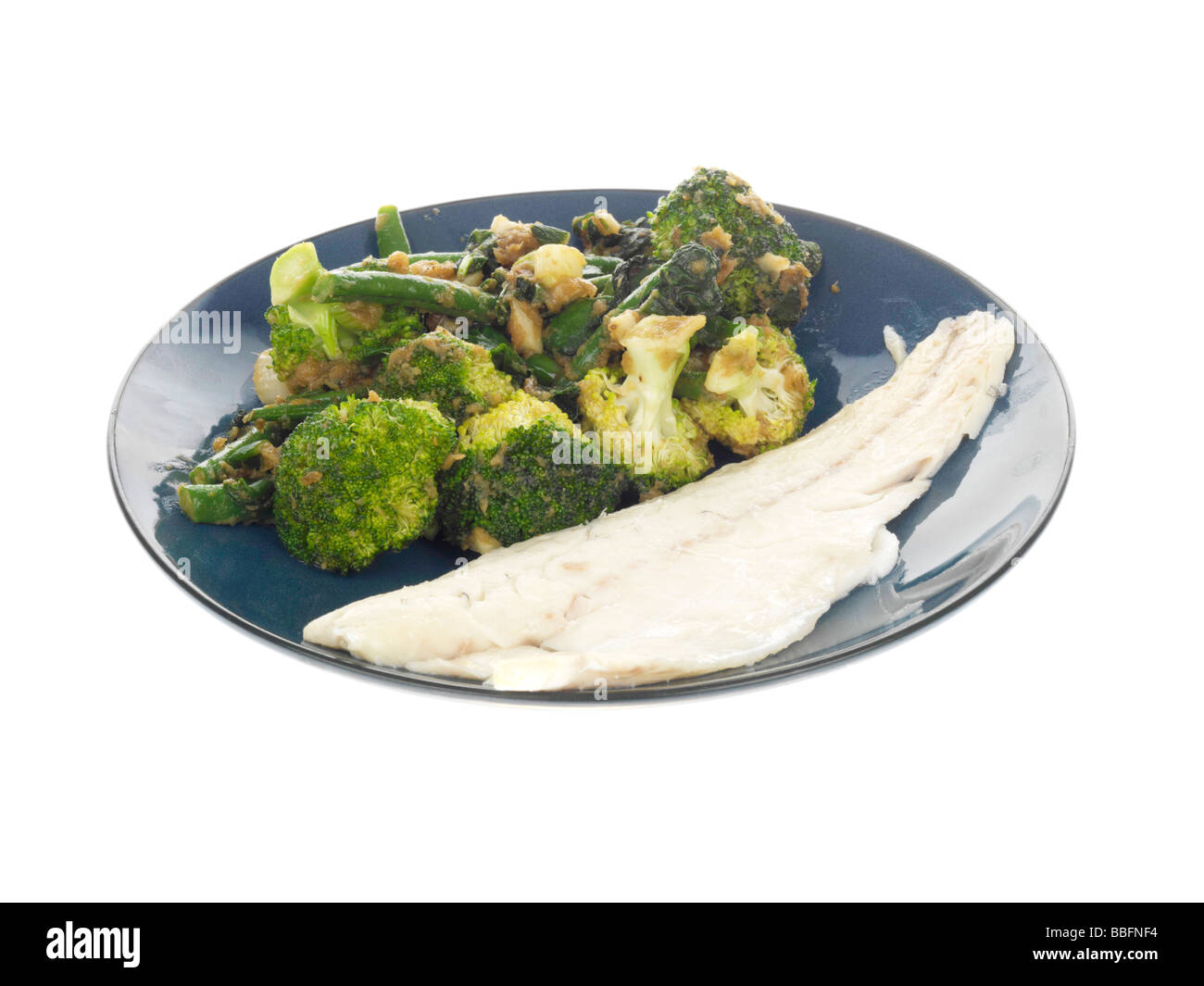 Cotto a vapore il branzino con Thai Stir Fry Foto Stock