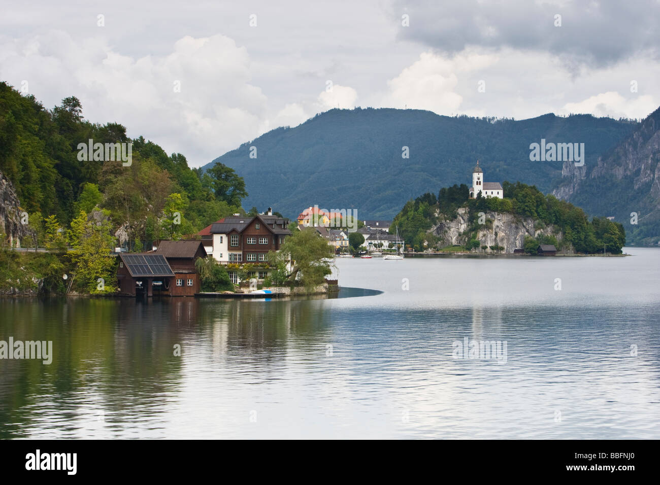 Cappella Johannesberg Traunkirchen lago Traunsee in Austria Foto Stock