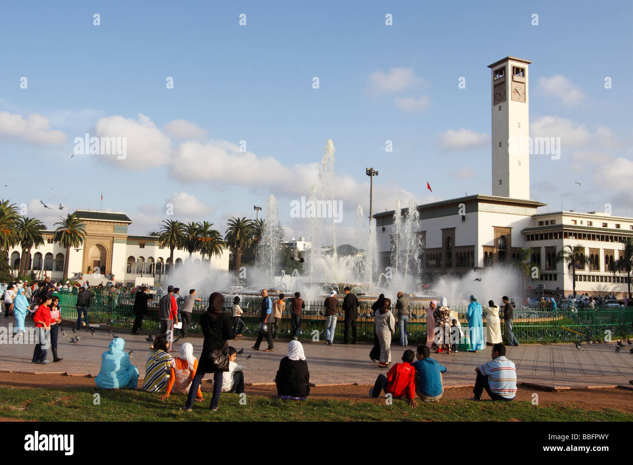 Africa, Nord Africa, Marocco, Casablanca, luogo di Mohammed V, la vecchia stazione di polizia Foto Stock