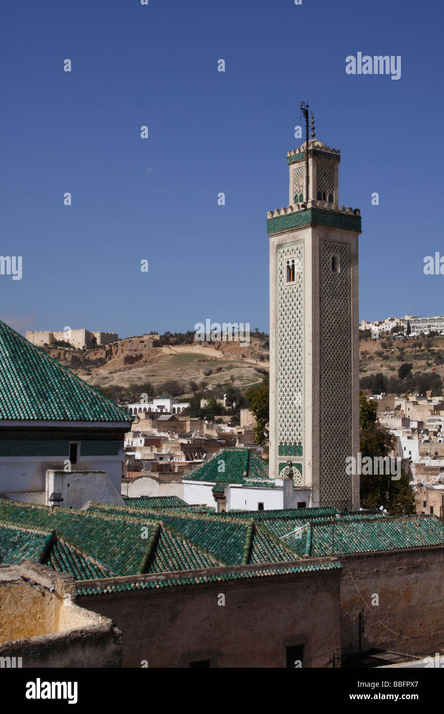 Africa, Nord Africa, Marocco, Fes, Fès el Bali, vecchio Fes, Medina, Città Vecchia, la Moschea di Kairaouine Foto Stock