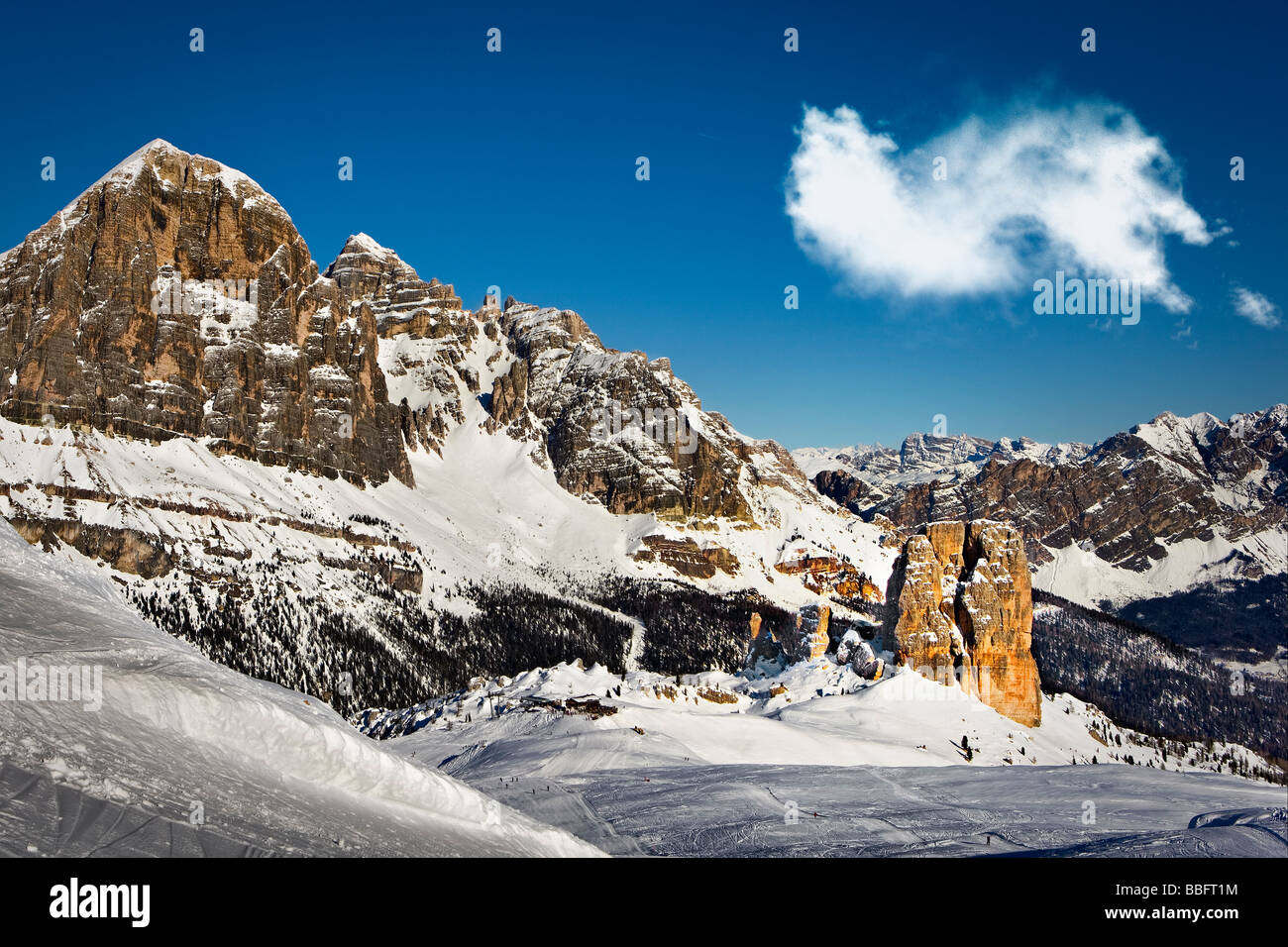 Le Cinque Torri, Dolomiti, Cortina D'Ampezzo, Veneto, Italia, Dolomiti, Alpi Italiane, Alpi Foto Stock