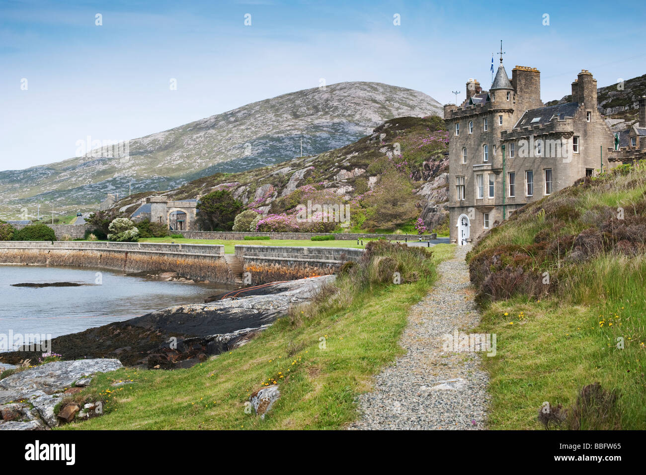 Il castello di Amhuinnsuidhe, Isle of Harris, Ebridi Esterne, Scozia Foto Stock