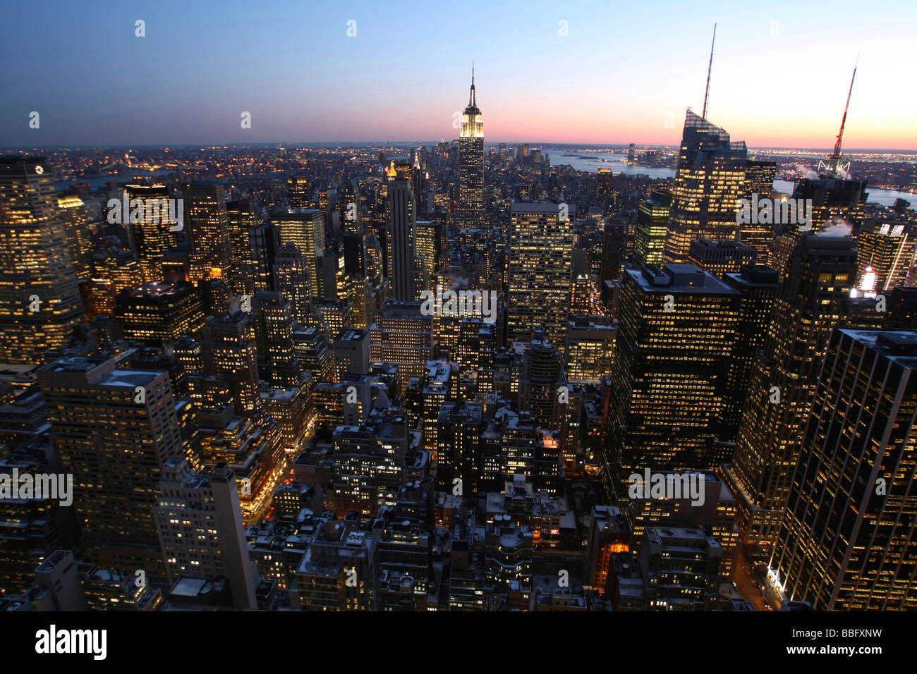 Vista dal Rockefeller Center, Manhattan NYC, New York City, Stati Uniti d'America, Stati Uniti d'America Foto Stock