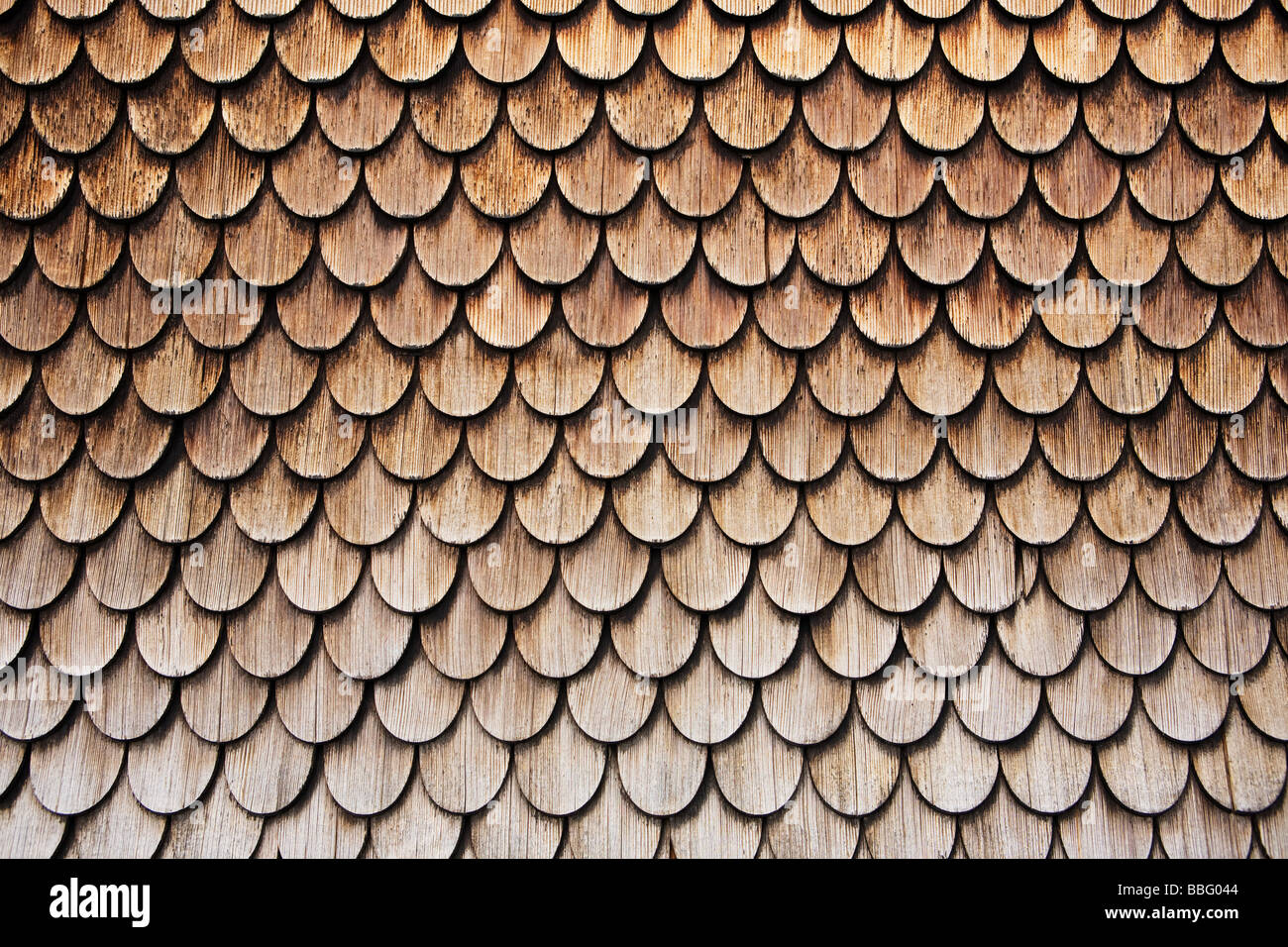Tetto di legno piastrelle Foto Stock