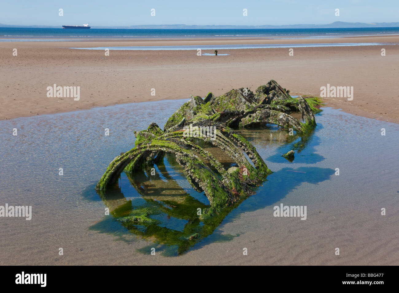 XT Craft midget submarine a a Aberlady Bay (settentrionale la maggior parte) Foto Stock