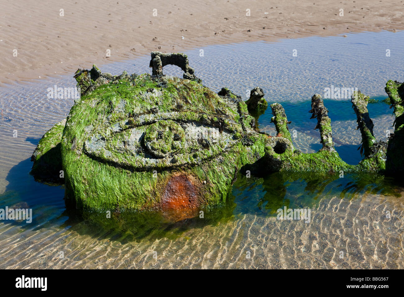 XT Craft midget submarine a a Aberlady Bay (settentrionale la maggior parte) Foto Stock