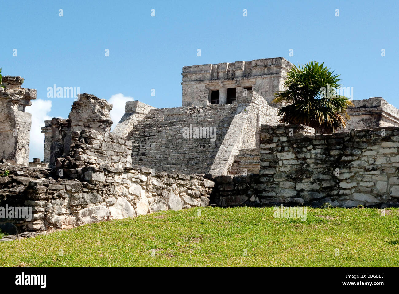 El Castillio, tempio Maya Tulum, Quintana Roo, Messico, America Centrale Foto Stock